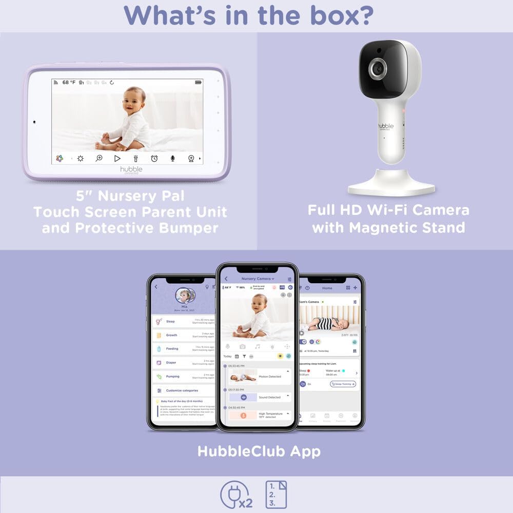 Hubble Nursery Pal Cloud Touch Smart Baby Monitor (White)