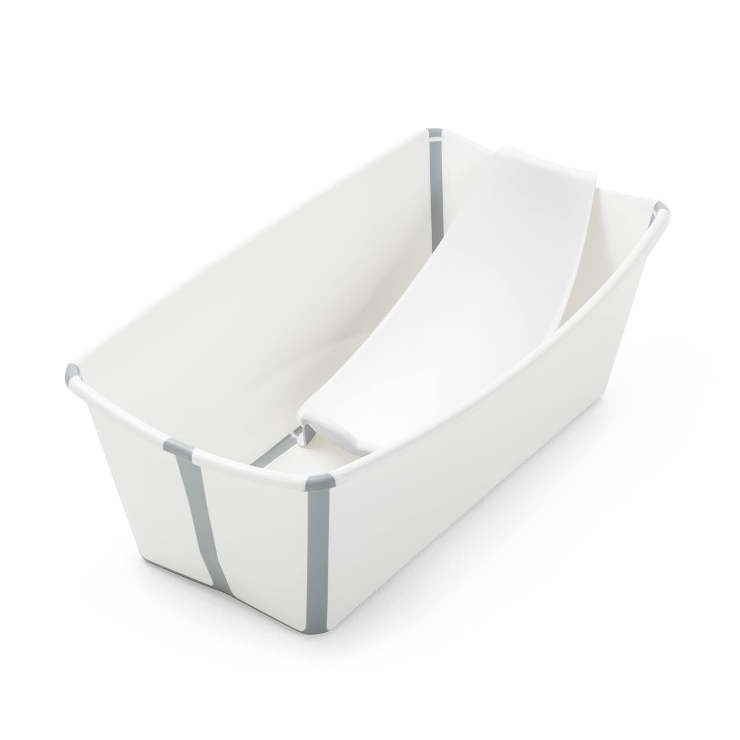 Stokke Flexi Bath Bundle, White - Foldable Baby Bathtub + Newborn Support