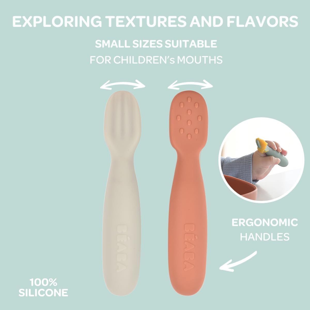 Beaba Set of 2 Silicone Pre-Spoons for Babies