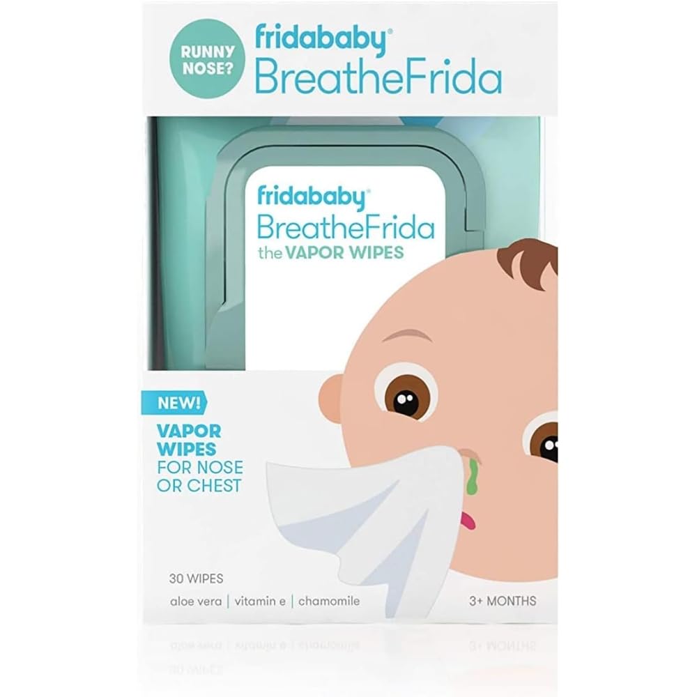 Frida Baby Breathefrida Baby Vapor Wipes for Nose, Chest, Feet: Alcohol Free, 30ct