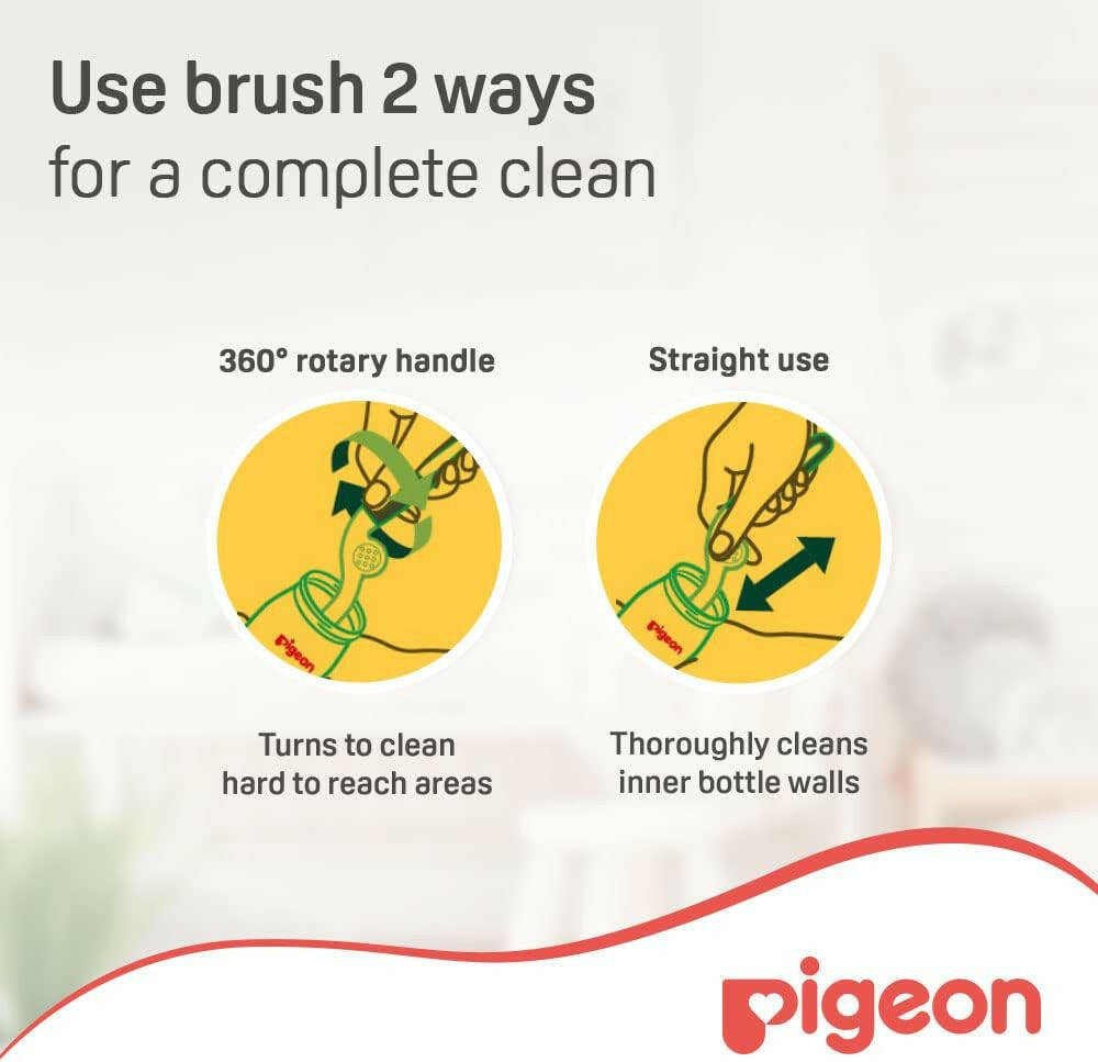 Pigeon 2-in-1 Bottle & Nipple Brush, 1pc