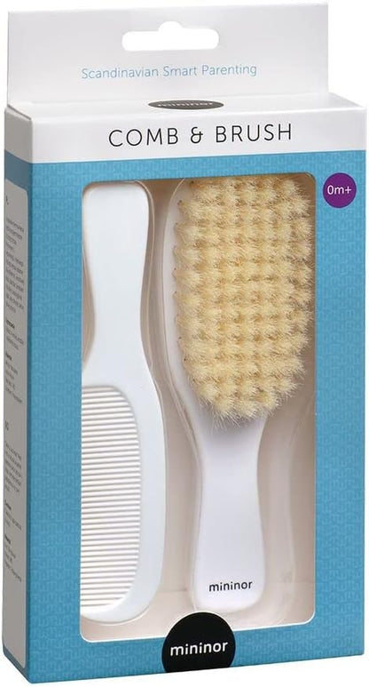 Mininor Baby Comb & Brush -  0M+ (White)