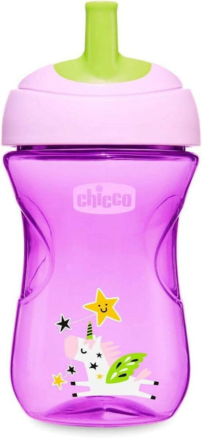 Chicco Advanced Cup 266 ml Baby Bottle Cup 12+ Months for Learning to Drink, Drinking Glass with Straw, Ergonomic Spout and Easy Sips Valve, BPA.