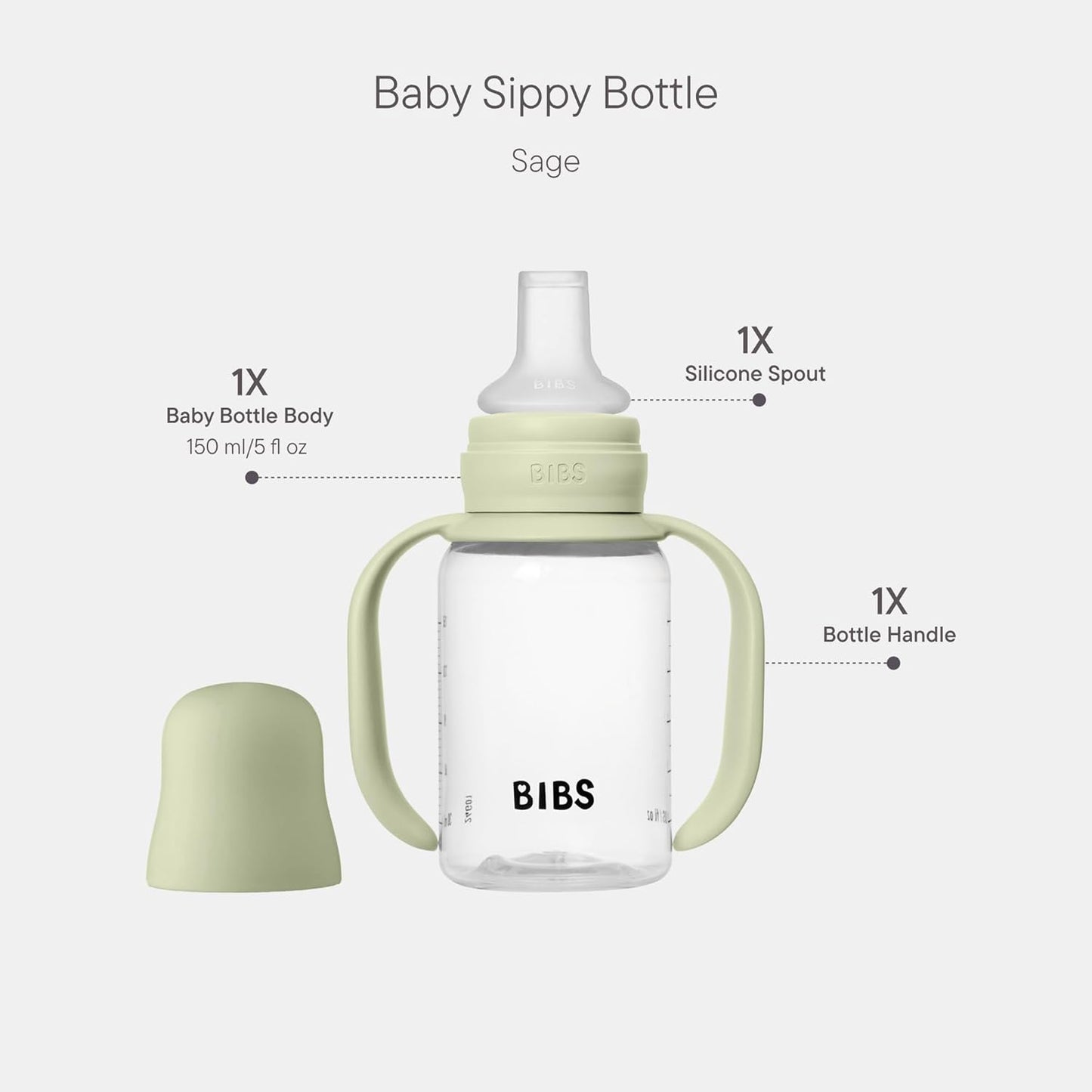 BIBS Baby Sippy Bottle Spout Silicone (150ml)
