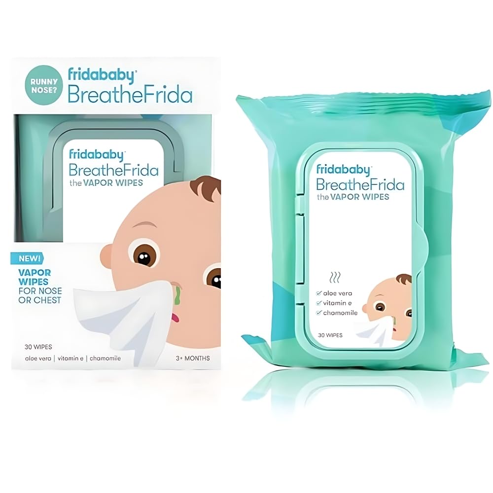 Frida Baby Breathefrida Baby Vapor Wipes for Nose, Chest, Feet: Alcohol Free, 30ct