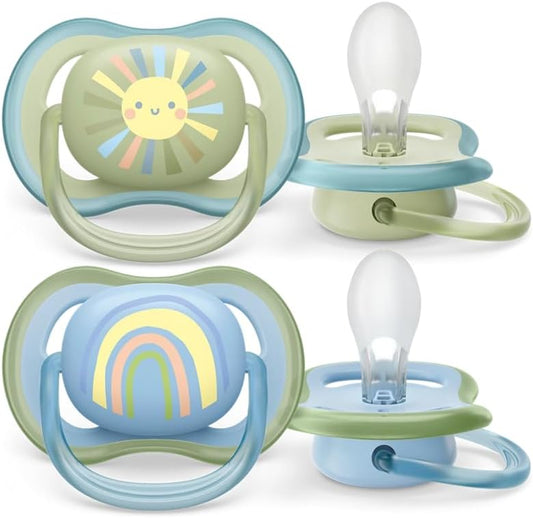 Philips Avent Ultra Air Pacifier (Boy, 0-6 Months) - Pack of 2