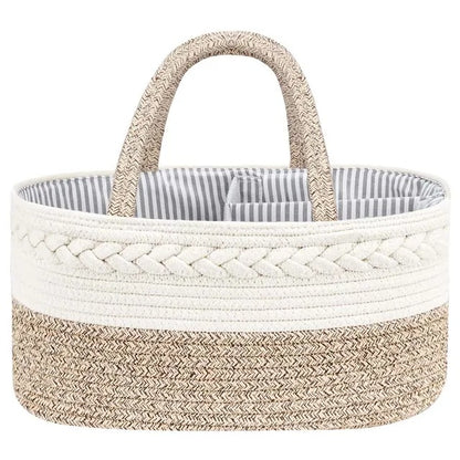 Little Story Cotton Rope Diaper Caddy – Ivory