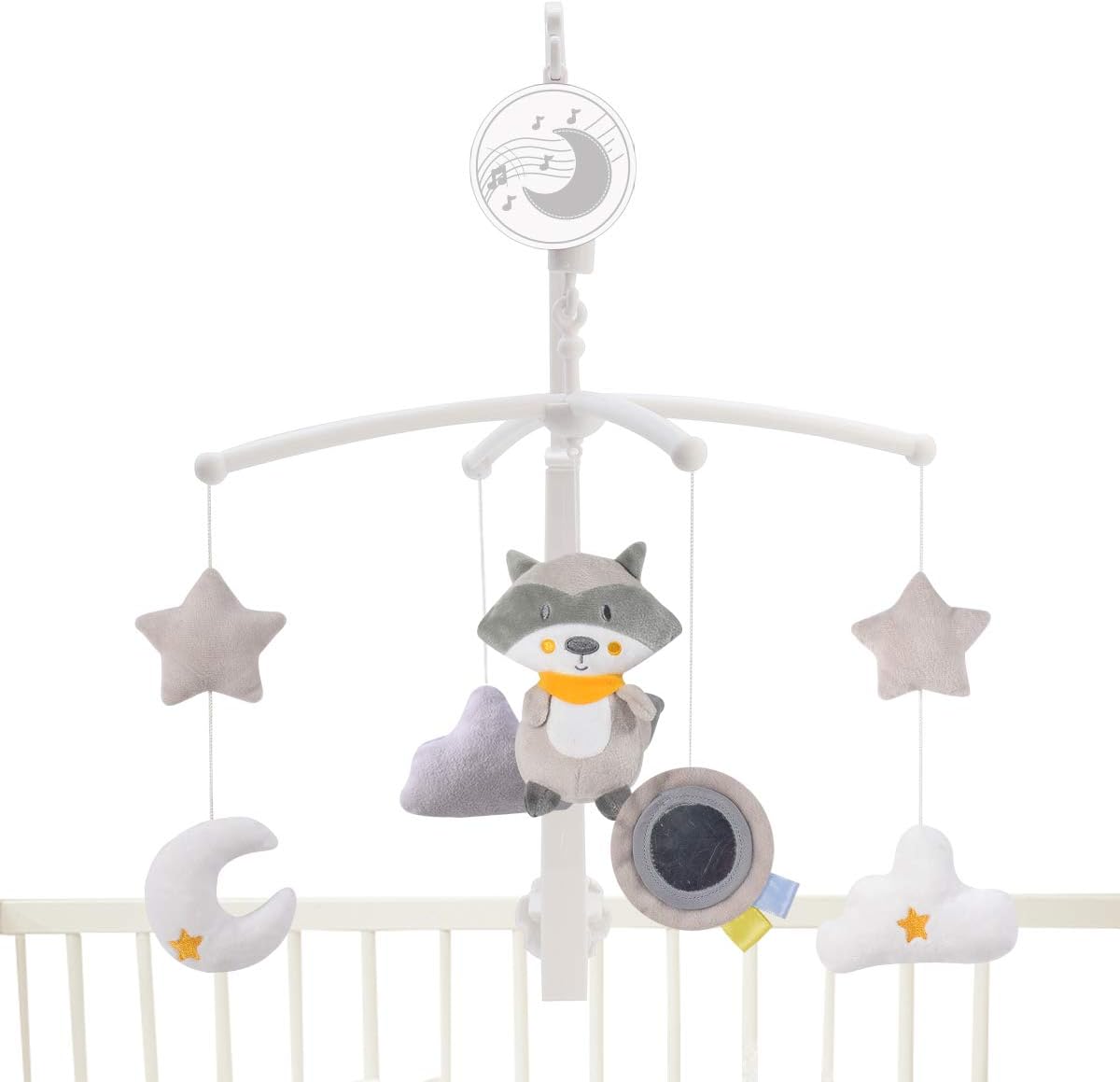 Konig Kids Bed Bell Racoon Mobile Plush & Hanging Toy