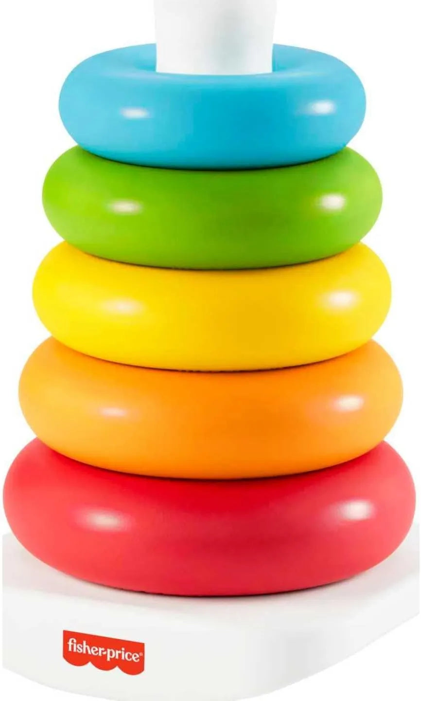 Fisher Price Baby Stacking Toy Rock-A-Stack Rings with Roly-Poly Base