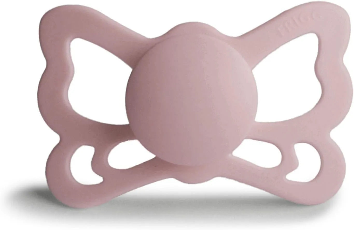 FRIGG Butterfly Anatomical Silicone Baby Pacifier Size 2 (6-18Months 1 Pack Blush)