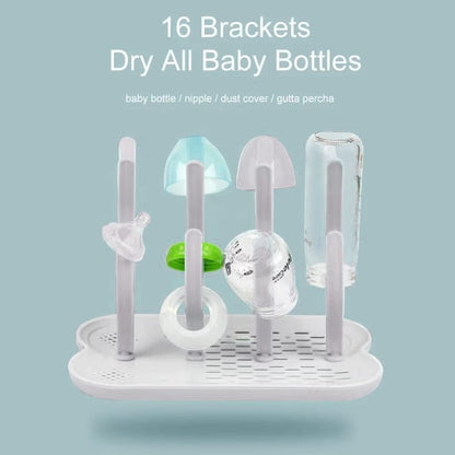Eazy Kids Baby Bottle Drying Rack 16 Peg (Grey)