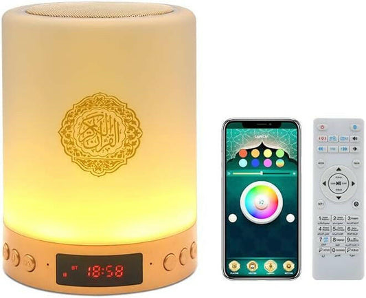 Telawah Quran Speaker with Remote Control,Portable LED Bluetooth Touch Cube MP3 Music Player Night Light Rechargeable Speaker