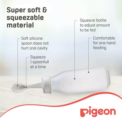 Pigeon Weaning Bottle with Spoon, White