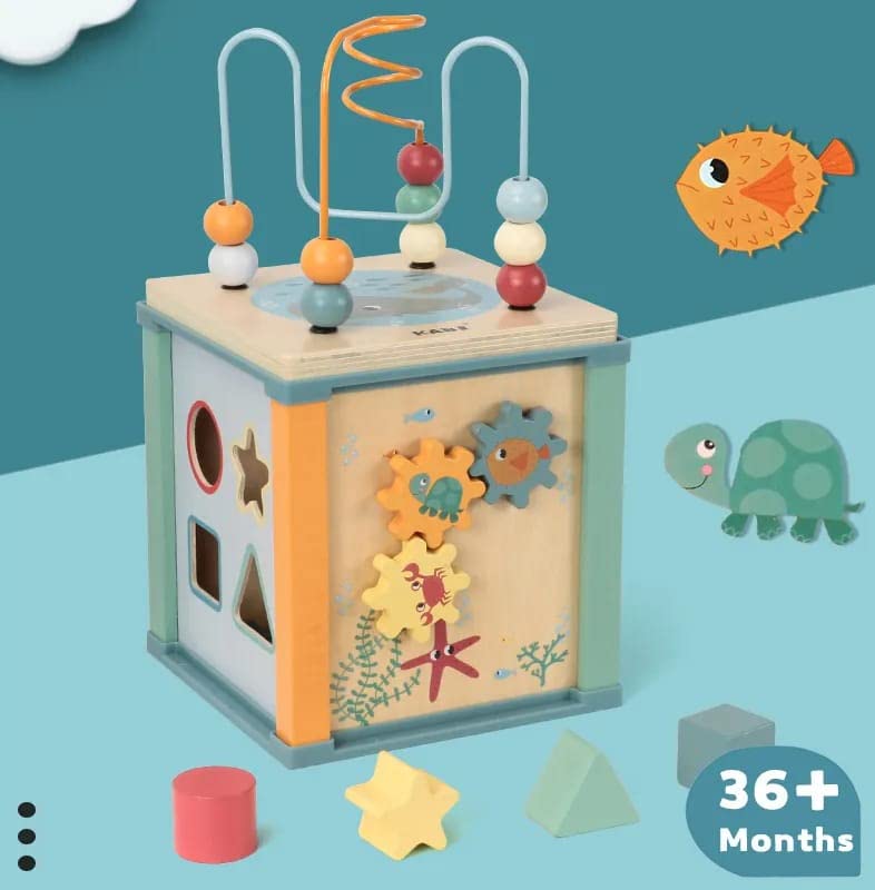 Little Angel Kids Wooden Ocean Activity Cube