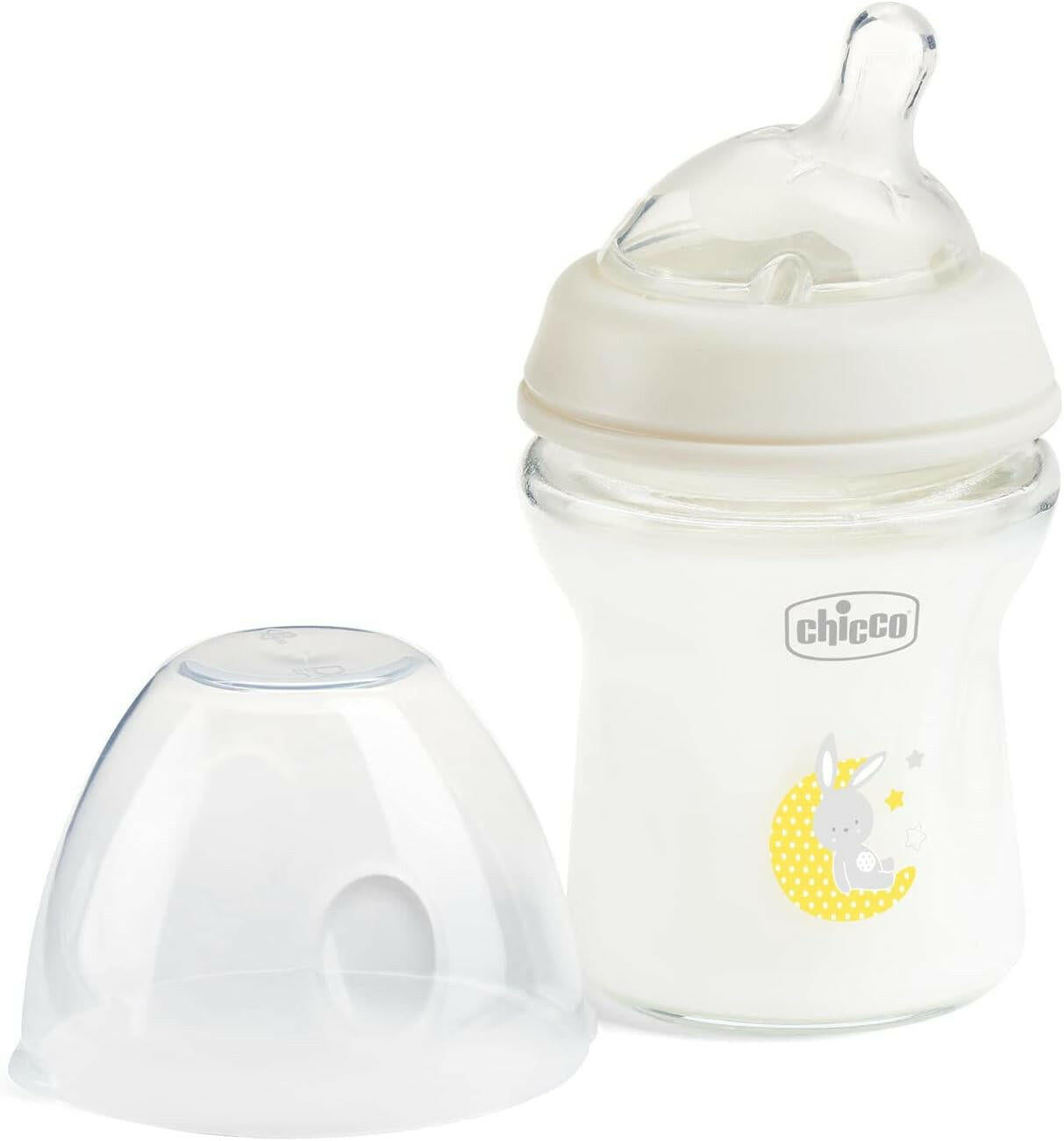 Chicco New Natural Feeling Glass Bottle 0M+ - 150ML.
