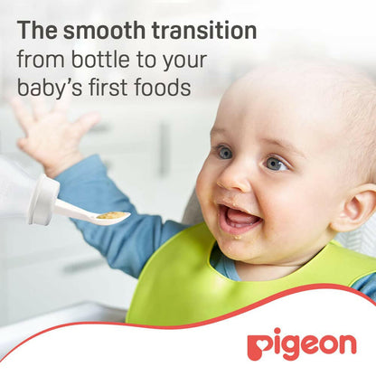 Pigeon Weaning Bottle with Spoon, White