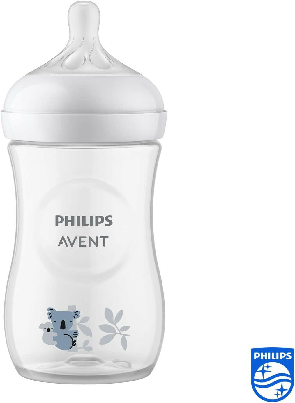 Philips Avent Natural Response Baby Bottle - 260ml Baby Milk Bottle, BPA Free for Babies 1 Month+, Koala Pattern
