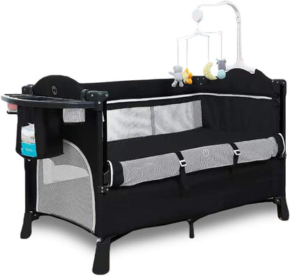 Teknum 4 in 1 Baby Bedside Co-Sleeper Bassinet and Playpen With Rocker