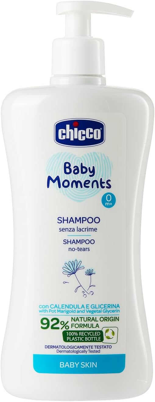 Chicco Baby Moments Shampoo No Tears For Baby Skin, 500ml