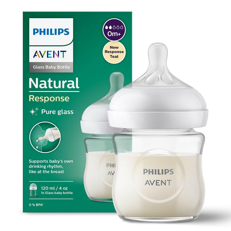 Philips Avent Glass Baby Bottle (0-3 Months+, 120ml)