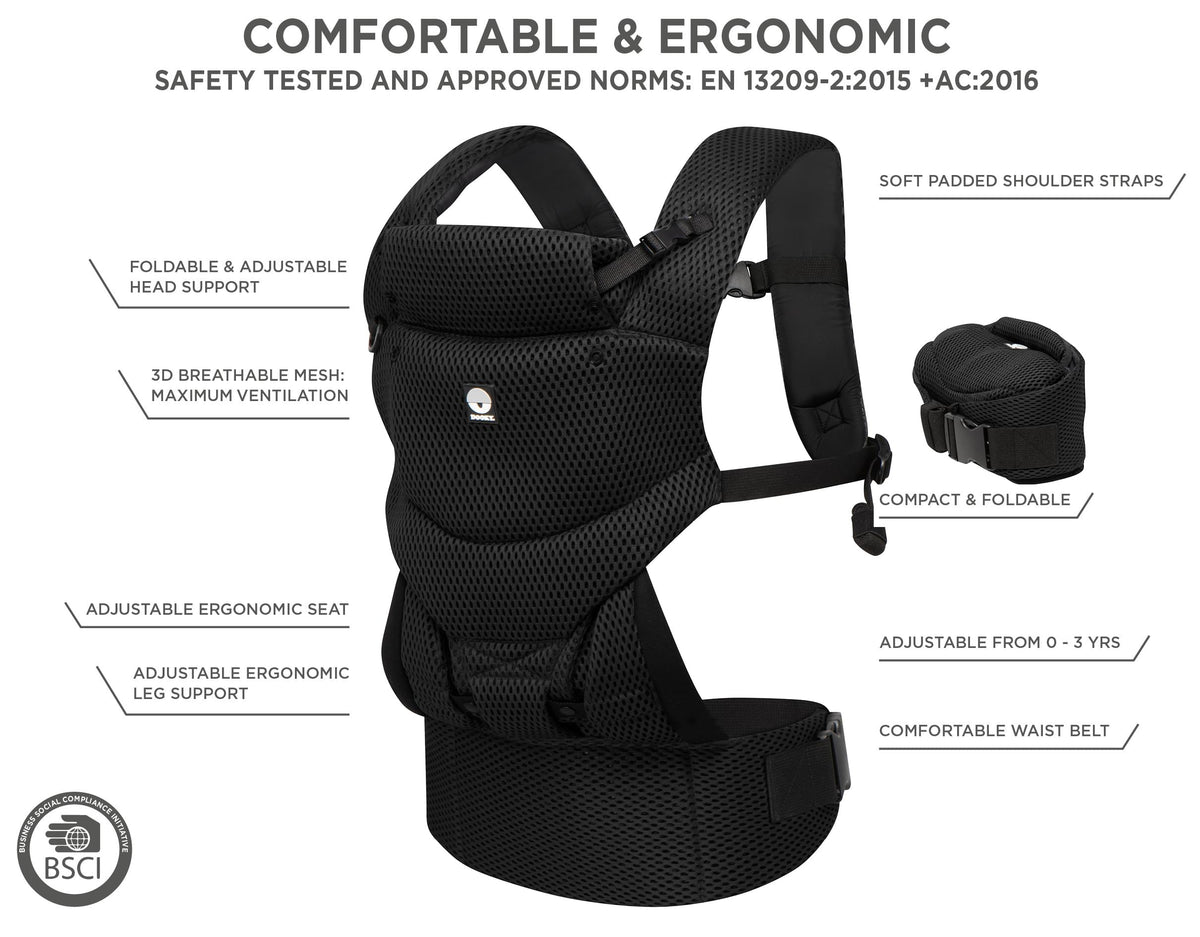 Dooky - Urban Comfort Baby Carrier - Black
