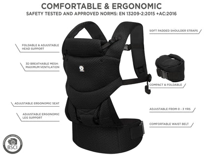 Dooky - Urban Comfort Baby Carrier - Black