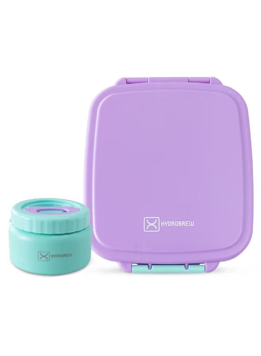 Hydrobrew Mega Flex Bento Lunch Box (1864ml) Leakproof Lunch Container With Integrated (250ml) l Insulated Food Jar