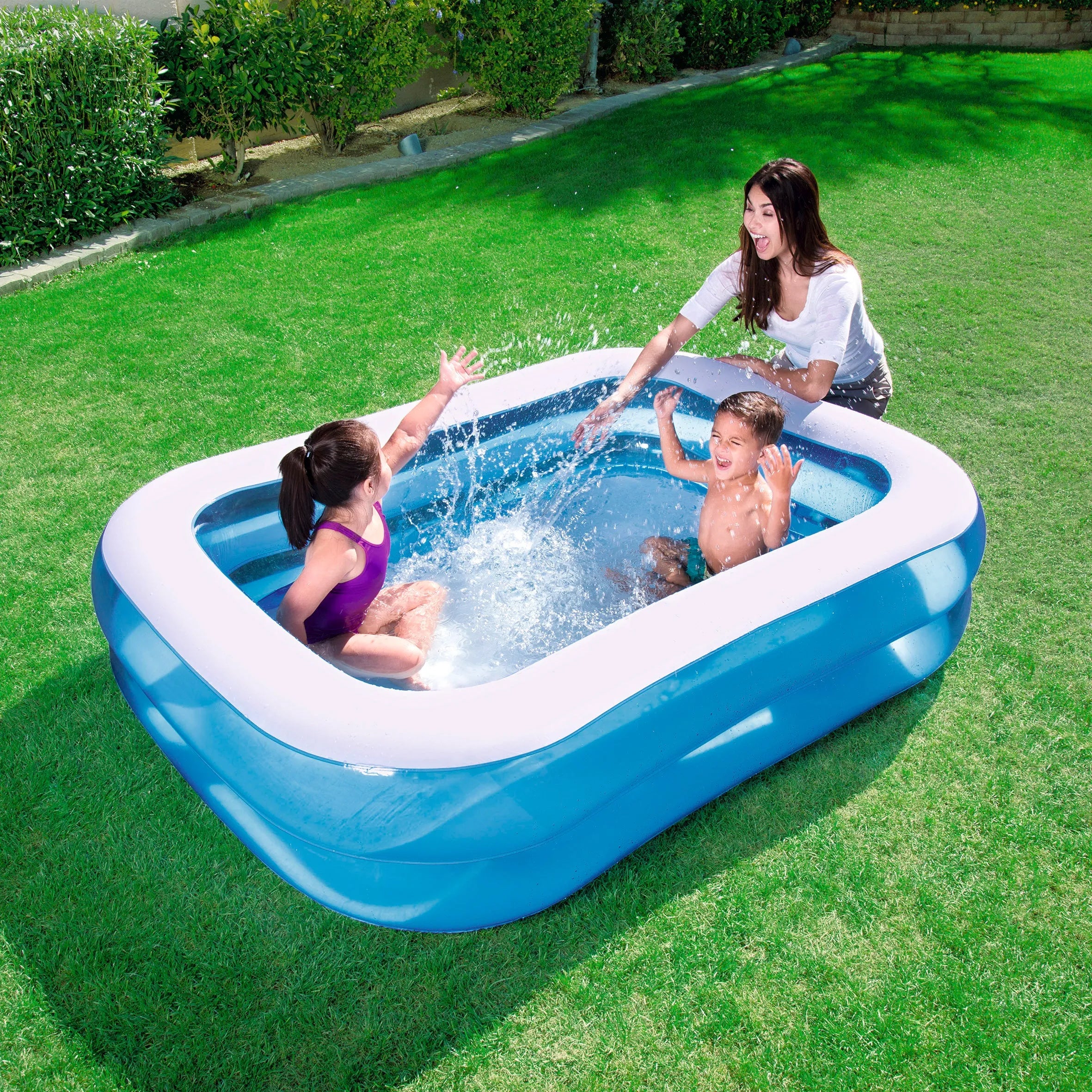 Bestway Rectangular Family Pool 2.01m x 1.50m x 51cm (6'7" x 59" x 20") (Blue)