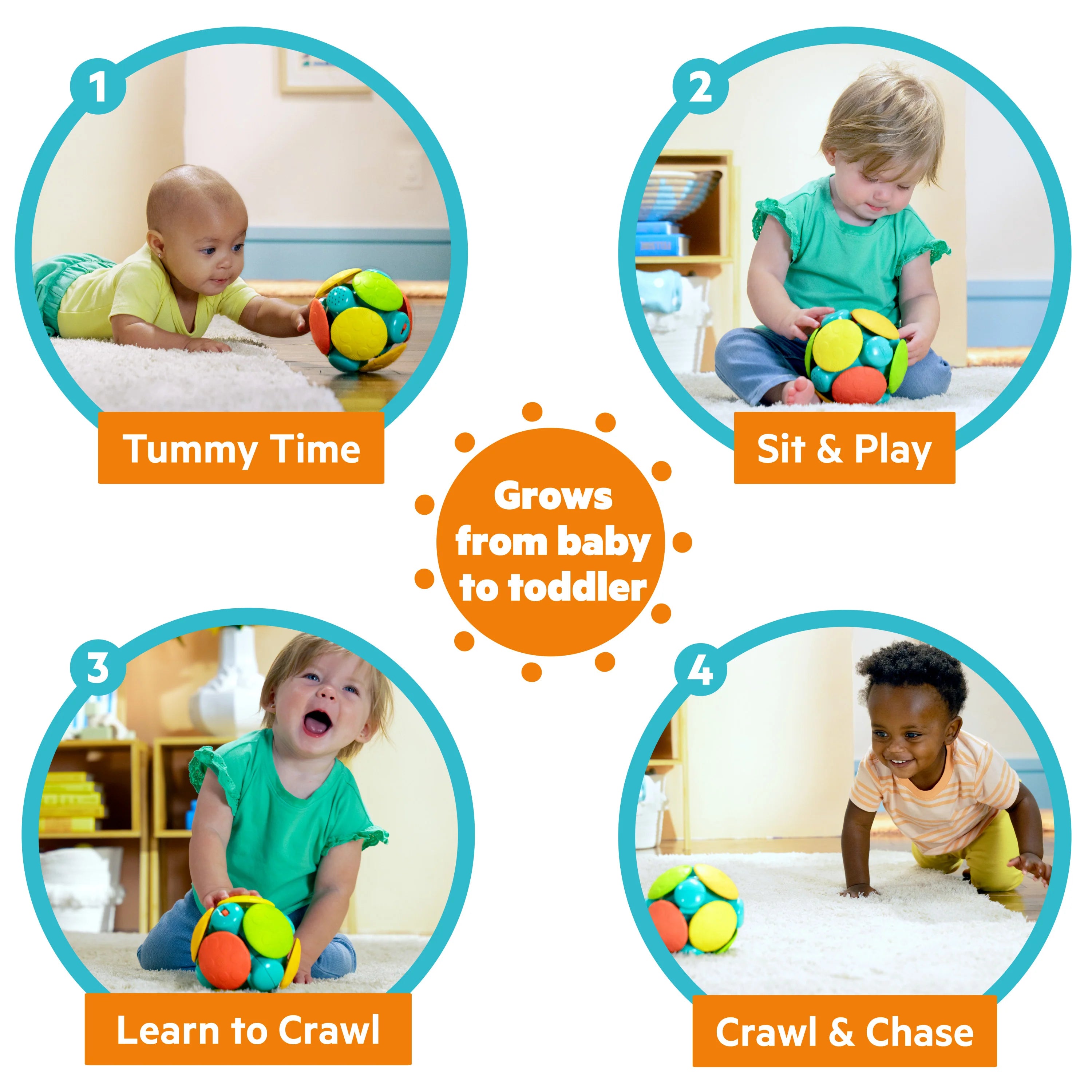 Bright Starts Wobble Bobble Crawl & Chase Ball