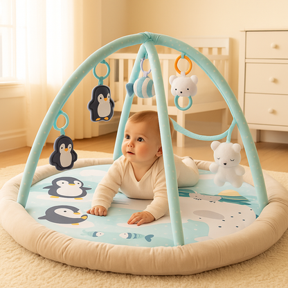 Konig Kids Baby Play Gym Round Mat - Penguin