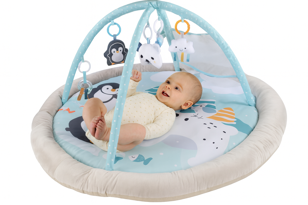 Konig Kids Baby Play Gym Round Mat - Penguin
