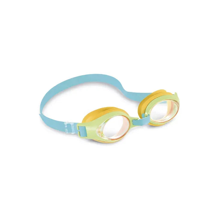 طقم مسبح مستطيل بإطار منشوري من إنتكس (3m x 1.75m x 80cm) مع نظارات سباحة للأطفال من إنتكس