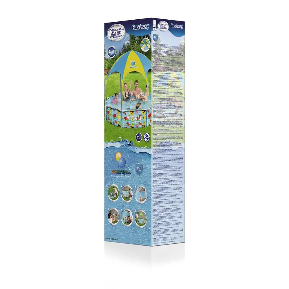 Bestway Steel Pro UV Careful Splash In Shade Play Pool (8 ft x 20 in / 2.44 m x 51 cm)