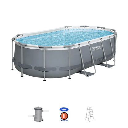 Bestway Frame Pool Bestway Power Steel Oval Pool Set (4.27m x 2.50m x 1.00m)