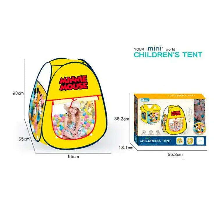 BALL - Disney Mickey & Minnie Mouse Kids Play Tent with 100 Colourful Balls - 101 Pcs