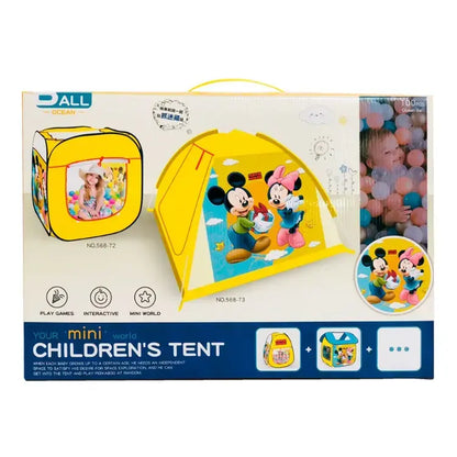 BALL - Disney Mickey & Minnie Mouse Kids Play Tent with 100 Colourful Balls - 101 Pcs