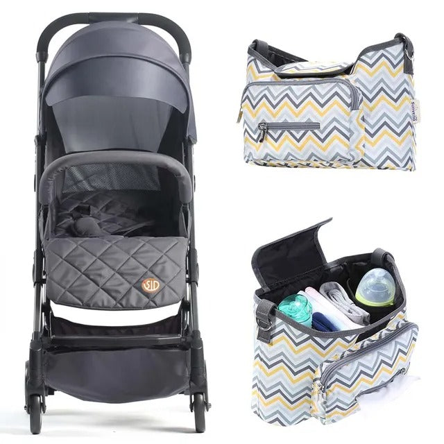 Teknum Travel Lite Stroller SLD with Sunveno Organizer – Dark Grey & Yellow