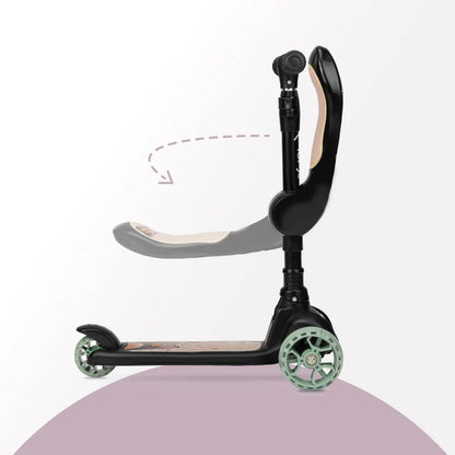 MoMi Kiuru Scooter And Ride On (Black)