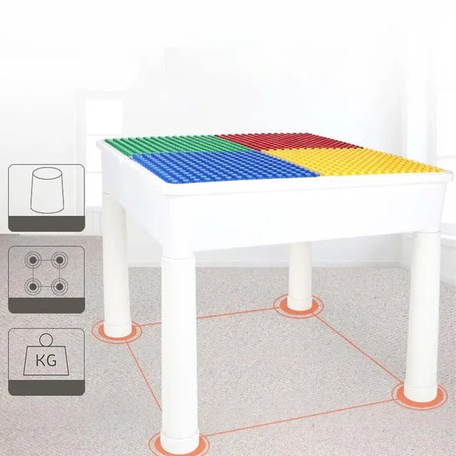 Little Story 4-in-1 Activity Block Table with 350 Blocks – Extra Large