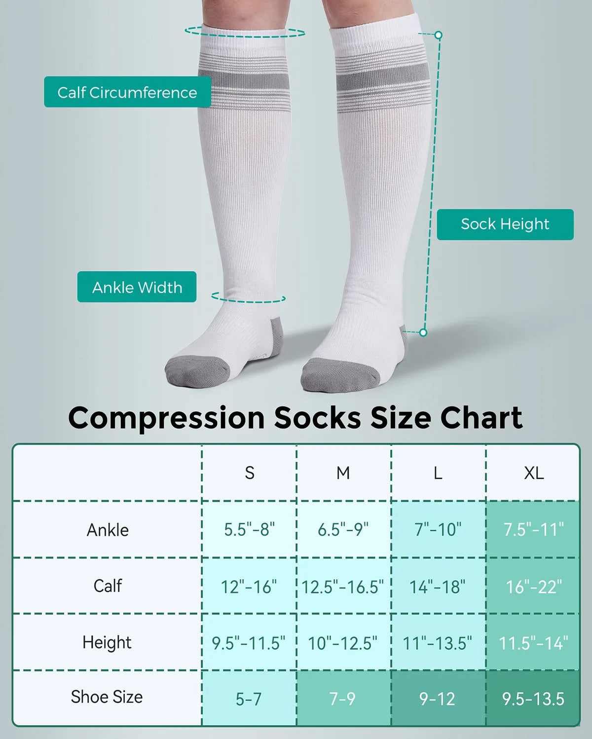 Momcozy Medical Compression Socks (White/Pink, Small) - Pack of 2