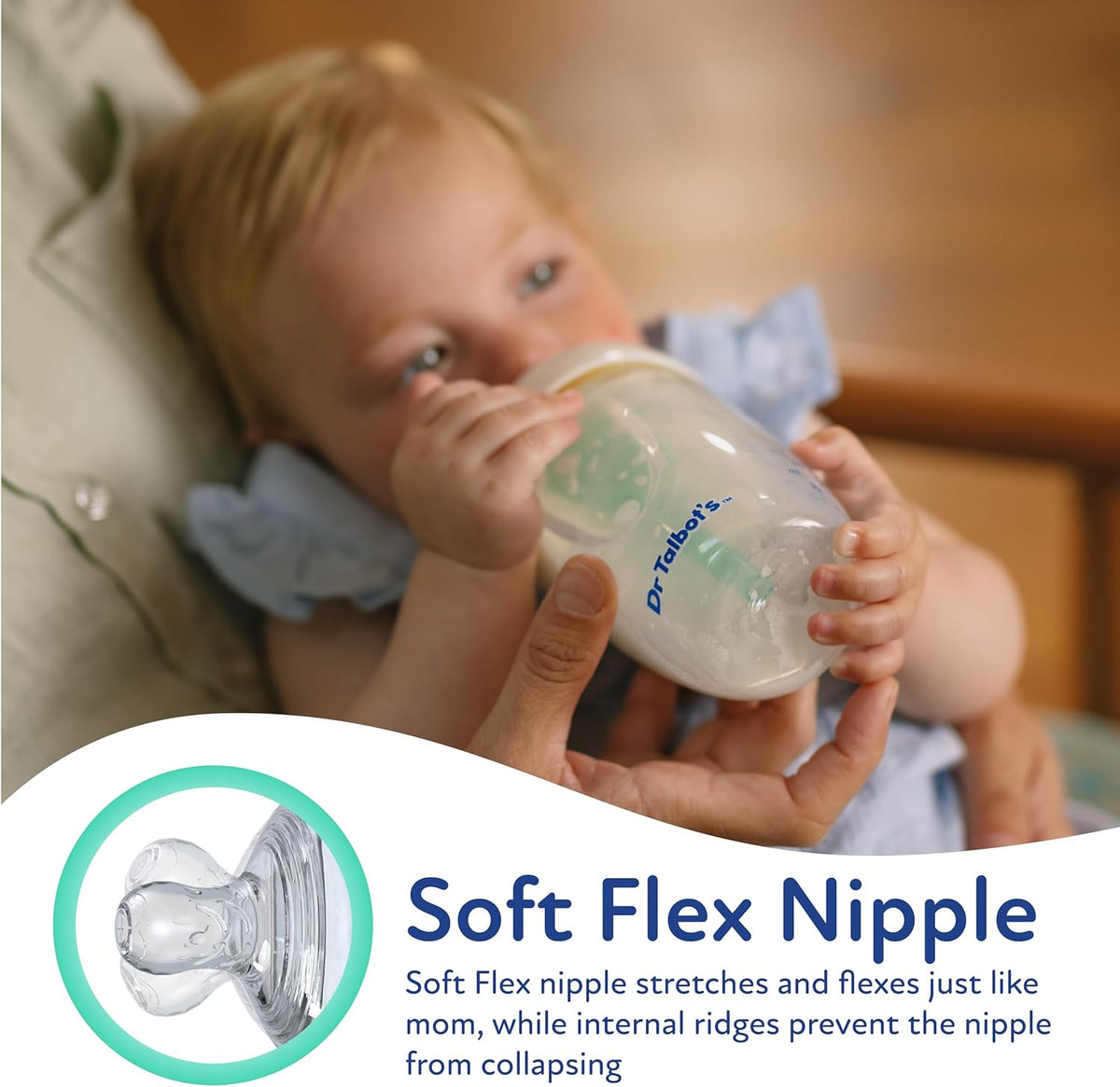 Dr. Talbot's Soft Flex Easy Latch Bottle Feeding Nipples (Slow Flow) - Pack of 2