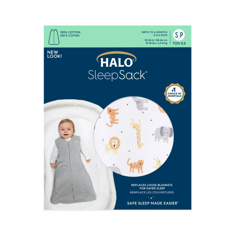 Halo SleepSack 100% Cotton Wearable Blanket - Jungle (0.5 TOG)