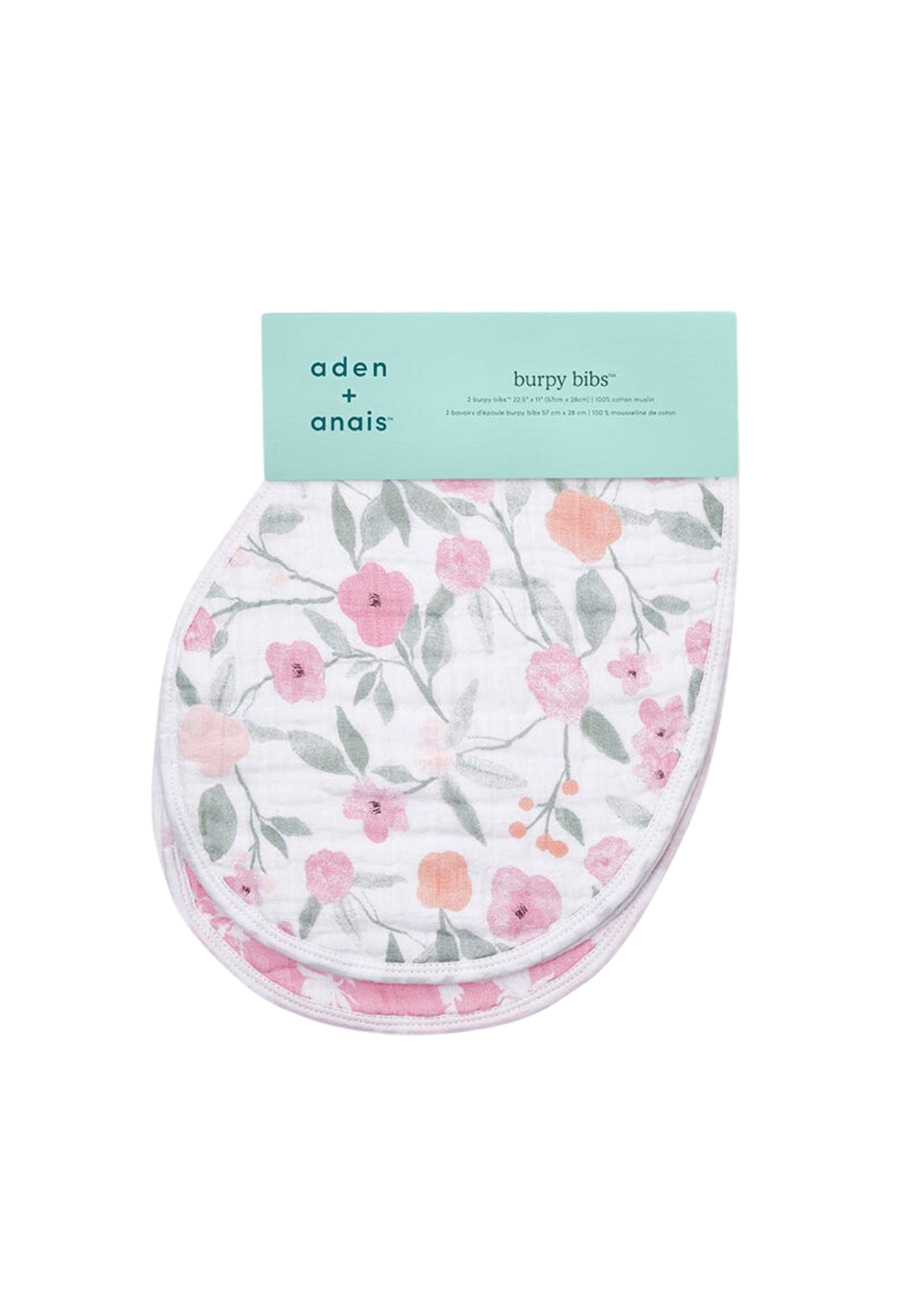 Aden + Anais Cotton Muslin Burpy Bib - Ma Fleur (Pack of 2)