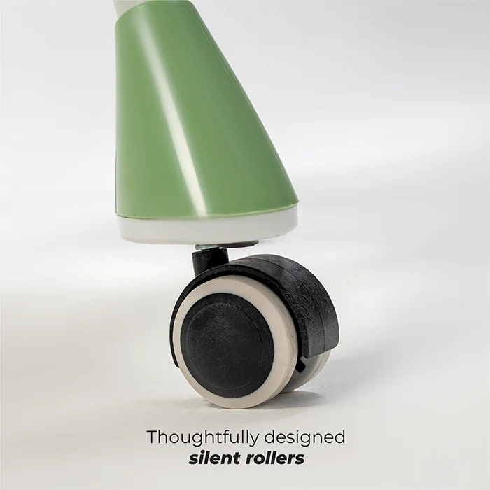 كرسي طعام مرتفع من نورتور، سلة تخزين، عجلات قابلة للقفل، صينية قابلة للفصل (أخضر)