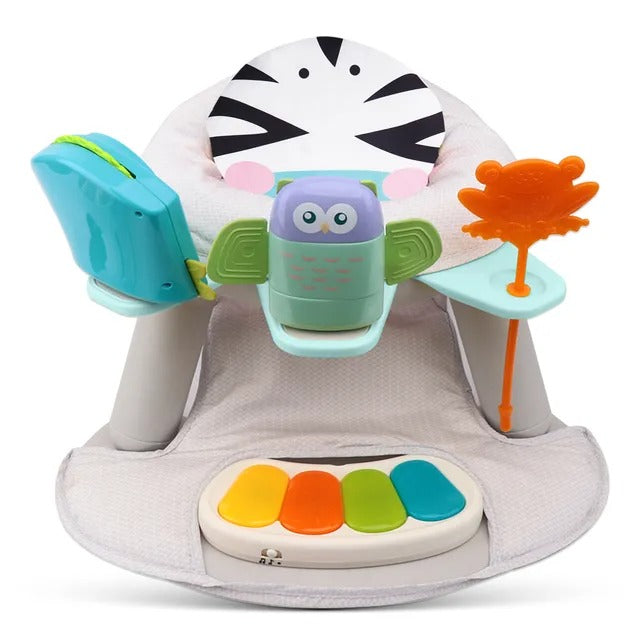 Teknum 2-in-1 Dining Chair Toddler Play Seat With Pedal Piano – Multicolor