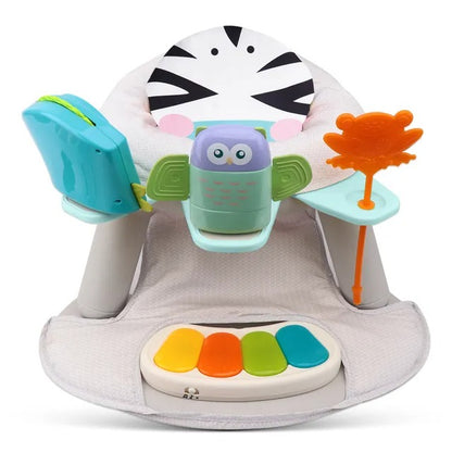 Teknum 2-in-1 Dining Chair Toddler Play Seat With Pedal Piano – Multicolor