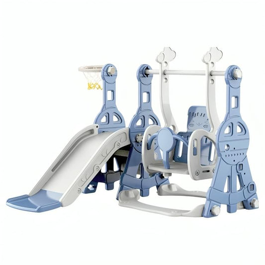 Little Angel Kids Toys Slide & Swing (122 x 98 x 118 cm, Blue).