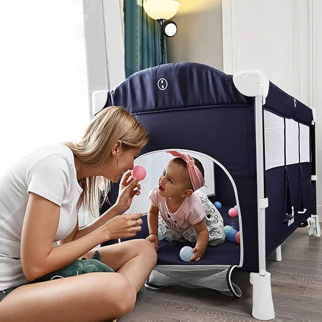 Teknum 4-in-1 Baby Co-Sleeper Bassinet & Playpen – Navy