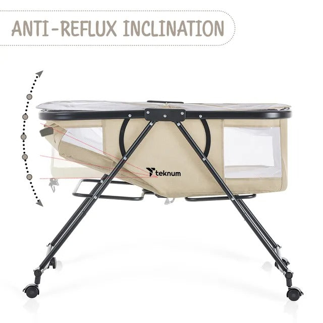 Teknum 3-in-1 Baby Cot, Cradle With Mosquito Net – Ivory