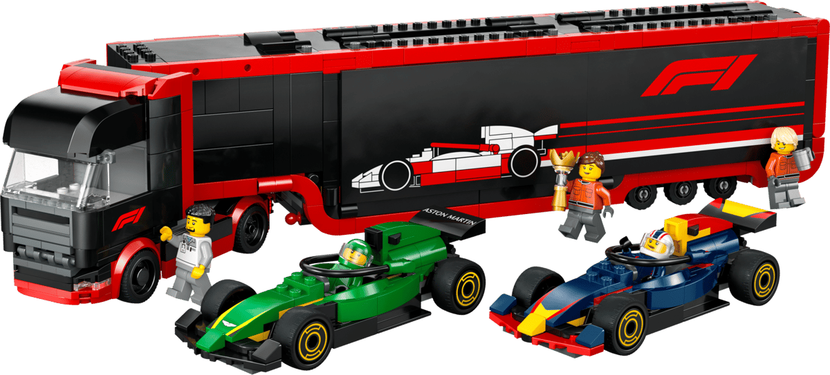 LEGO - City F1 Truck with RB20 & AMR24 F1 Cars - 1,086 Pieces